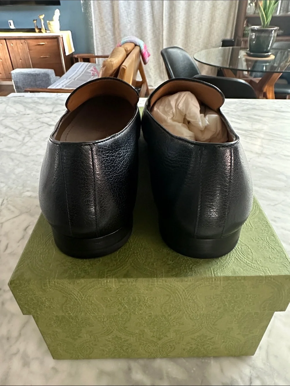 Gucci Princeton Black Leather Horsebit Loafers